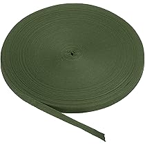 PATIKIL 10mm Algodón Sarga Cinta 45m(50 Yardas Algodón Cinta Bies Encuadernación Cinta Espiga Cinta Para Coser Encuadernación Regalo Envoltura Artesanía Bricolaje Oscuro Verde