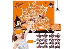 Funnlot Halloween Games Halloween Party Games for Kids Pin The Spider on The Web Game Halloween Party Favors and Game Pin The Tail Activities for Kids