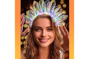 YUNYODA Luminous Headband, Women's LED Headband, Colourful Luminous Headband Headband, Girls' LED Headband, Party Luminous Crown Headband for Christmas, New Year, Carnival, Wedding Decor