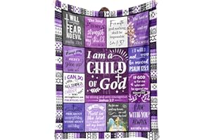SECOGM Christian Gifts for Women Blanket - Baptism Gifts for Girls, Religious Gift for Women, Inspirationl Birthday Gift - I Am A Child Of God Blankets (50 * 60in)