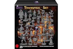 NEWCOMBIE 29 Heroic Townsfolk Fantasy Miniaturen für DND Miniaturen Dungeons and Dragons Starterset D&D Minis Tischplatte unlackierte Miniaturen DND Figuren Bulk Figuren D&D Miniaturen