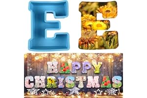 YANMUCY Stampi in silicone 3D alfabeto grande a forma di lettera epossidica per resina tampi fai da te in resina per lettere di cioccolato per compleanno matrimonio festa di Natale decorazioni artigianali
