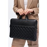 Laptop Briefcase Macbook Air Pro 15"&16"inch Compatible, Black Natural, IZG2005