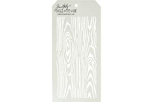 STAMPERS ANONYMOUS Art Gone Wild Plastic Tim Holtz - Plantilla para estarcir, diseño de Madera