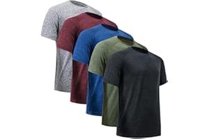 miijoory 3,5 o 7 Piezas Camiseta Deporte Hombre, Camisetas Manga Corta Hombre, Secado Rápido Respirable para Running Gimnasio Fitness
