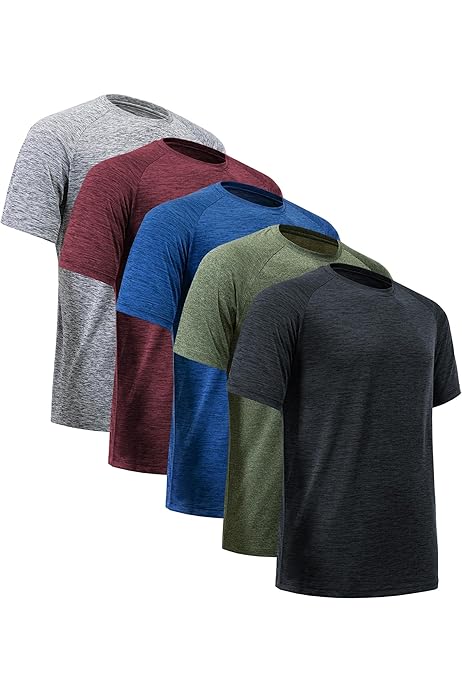 3x Sport T-Shirts Herren - Atmungsaktive Laufshirts Schnelltrocknend