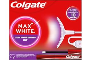 COLGATE Max White Ultimate at Home LED Teeth whitening kit | Enamel Safe | Reverses up to 20 Years of Stains** | Whitening Pen & Smartphone Powered LED Whitening Light | Developed by Dental Experts