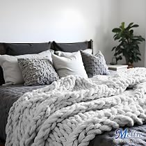 Mellie Chenille-Überwurfdecke – Grob Gestrickt, Ultraweich, 152x127 Cm, Cremefarben