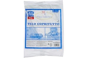 House Collection HSC1557 - Telo copritutto, Tinteggiatura ristrutturazione, Nylon polietilene, Trasparente, 4 x 4 metri