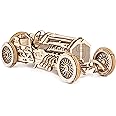 UGEARS U-9 Grand Prix Car Modello in legno - Regalo per la festa del papà (kit di costruzione fai-da-te) Veicolo alimentato a