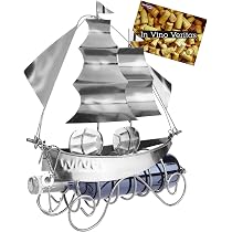 Porte-Bouteille BRUBAKER - Sculpture Métal "Pêcheur Dans Sa Barque" - Cadeau Original Pour Amateurs De Vin