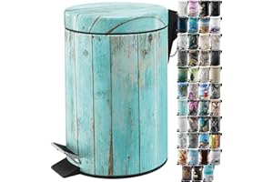 Sanilo Poubelle de Salle de Bain 3L avec système d’abaissement automatique, Nombreuses nouvelles Poubelles à Cosmétiques au choix, Poubelle avec seau intérieur (Lumber)