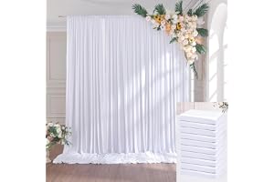 15 × 3 m vit bröllop bakgrund gardin, 10 plattor 1,5 × 3 m veckfri silke polyester vit fotovägg bakgrund gardiner dekoration