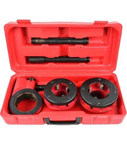 6 Pezzi Utensile Per Filettare Tubi In PVC, Kit Filettatrice Con Matrici Rotonde NPT, Attrezzo Filettatubi Plastica Con Impugnatura A T, Accessorio Idraulico Per Tubazioni - 2
