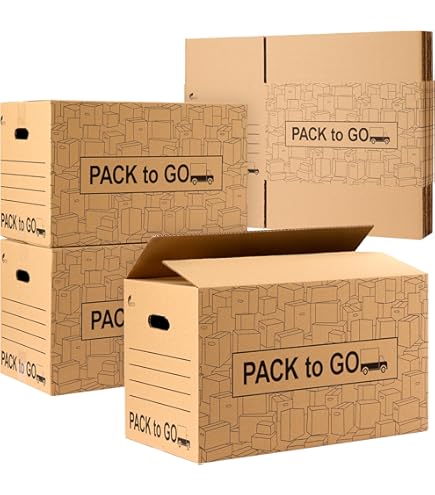 Boîte Carton APLI 13250 - 40x30x20 Cm, Automontable, Pour Déménagement Ou Stockage