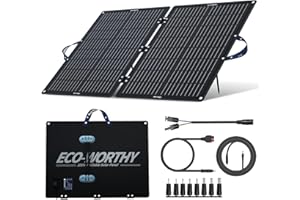 ECO-WORTHY Foldable Solar Panel 100W 12V Folding Solar Panel with Adjustable Brackets & 11-in-1 DC Connectors,for Campervan,RV,Boat,Power Station,Home