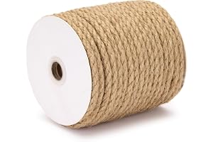 Tosaderat naturligt jutrep 6 mm längd 30 m, rep snöre för DIY, trädgårdsarbete, dekoration, hantverk
