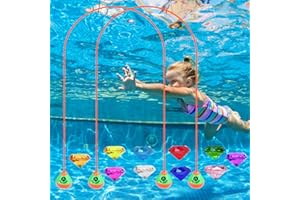 Encuryna Juguetes de buceo para niños, juguetes de piscina, arco de buceo, anillos de buceo, juguetes de agua, regalo de fiesta en la piscina para niños, niños y niñas