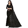 Yashvi Designer Women's Embroidered Work Net Fabric Saree With Unstitched Blouse Piece