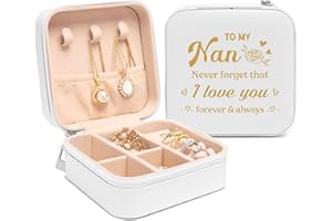 Pandasch Nan Gifts, Mothers Day Gifts for Nan, Nan Birthday Gifts - Unique Jewellery Box with Warm Saying, Best Gifts for Nan from Grandchildren, Beautiful Travel Jewelry Box Presents for Nan