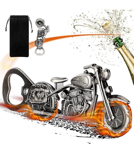 MEETOZ Vintage Motorcycle Bottle Opener – Zinc Alloy Beer Opener Gift For Men, Dad, Bikers (Gift Box)-555613