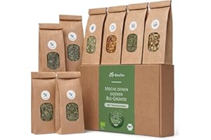 ‎BONATEA Tee Selber Mischen Set Geschenk mit Grüntee - BIO Grüner Tee Geschenkset mit 7 leckeren Tee-Sorten zum DIY Teemischung Selber Machen