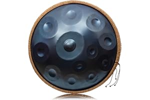 LOMUTY Handpan, tamburo in acciaio, 14 toni, 22 pollici, in acciaio D-Moll Kurd 440 HZ, con custodia morbida, Harmonic Percussion per la guarigione del suono, meditazione, yoga, blu