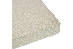 Zoomlie Coussin de banc 2 ou 3 places avec éponge 50D haute densité - Pour jardin, terrasse, intérieur et extérieur (130 x 55 x 5 cm, beige)