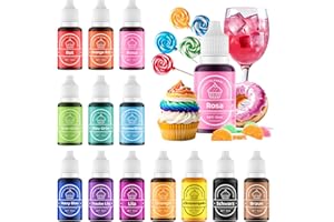 Wwtop Colorante Alimentario 14 * 10ml, Alta Concentración Colorantes Alimentarios Líquido Reposteria, Food Coloring Set para Pasteles, Hornear, Alimentos, Navidad, Pascua Decorar, Fondant, Macaron