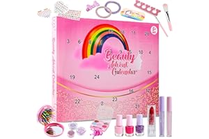 KreativeKraft Girls Beauty Advent Calendar 2024 - Peel Off Nail Polish Makeup Nail Stickers (Beauty)