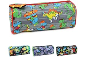 FASHIONSTATIONERY.COM Fashion Stationery Pencil Case for Boys Dinosaur Pencil Cases for Girls Kids or Children at Primary School 1 Large Compartment Storage Case Birthday Gifts Christmas Stocking Fillers