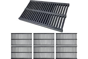 NATOTELA 6 Pack Polymer Plastic Storm Drain Grate-500x300x30mm Rectangular Channel Grate Garden Drainage Grates Outdoor Trench Cover Total Length 3m for Houseside pavement Yard Patio commercial