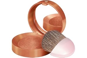 BOURJOIS - Boîte Ronde Blush 72 Tomette - Piceau & Miroir Intégré - Technologie Fard Cuit - Texture Fine & Légère - Facile À Estomper - Parfum Gourmand