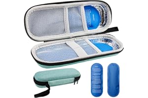 KeyQueen Insulin Kühltasche mit 2 Kühlakku, Diabetiker Medikamenten Tasche Kühltasche Tragbare Isolierte Klein für Kühler Diabetes Medikamente Reisen Diabetikertasche Flugzeug (Grün)