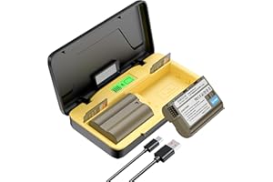 ENEGON EN-EL15/EL15C Set(3000mAh） Caricabatterie Rapido 20W con Archiviazione, schermo LCD,Compatibile con Nikon ZF Z5 Z6 iii,Z250 ii,Z7 Z8 D7500, D7100,D500, D750,D780 D800, D810, D800E, D810A,D850