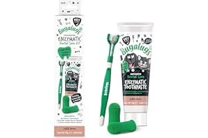 Bugalugs Dog and Cat Toothbrush and Paste Kit - Teeth Cleaning and Breath Freshener