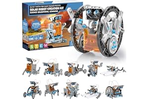 BIGEARN Solar Roboter Bausatz Kinder STEM Experimente 190 Stücke Lernspielzeug Geschenke, 12-IN-1 Solarenergie Kits für Jungen ab 8 9 10 11 12 Jahre Geschenke Spielzeug