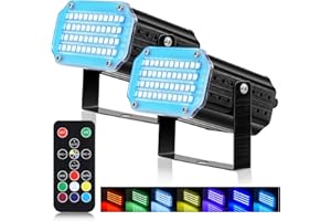 AFDEAL 2 Pièces Mini stroboscope lumière disco activée par le son - Éclairage de scène avec 48 LED super lumineuses - Flash Speed Control Strobo Light pour DJ Bar Noël Halloween Show Club Karaoké Accessoires