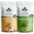ORGANIC BACKYARD 100% Natural Neem and Sandalwood Powder Combo 100gm Each for Face Care
