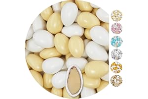 EinsSein 1kg Confetti di Mandorle Matrimonio Conchiglia Mix bianco-cremoso perla confettata confetto battesimo comunione cresima nascita confettis alla laurea decorazioni bimba bomboniere confetto
