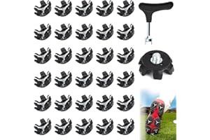 BEEHUG 30 Pcs Golf Spikes, Replacements Golf Shoe Spikes Anti-slip Tooth Studs Shoe Spikes, Easy to Install Golf Accessory with Spike Wrench Tool Provides The Golfer with Traction Stability(Black)