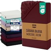 Utopia Bedding Fitted Sheet 140 x 200 x 30 cm - Burgundy - (Bed 140) | Deep Pocket - Oeko Tex Certified - Brushed Polyester M