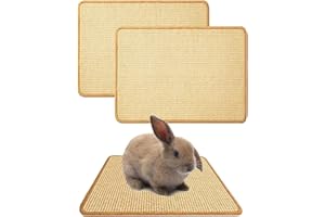 Oncpcare 2 Kratzmatten für Kaninchen, natürliche Sisal-Kratz- und Kauspielzeuge, Kaninchen-Käfigmatten, Haustier-Kuschelbetten zum Beißen, Schlafen und Nisten
