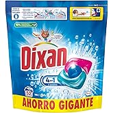 Dixan Total 4+1 Detergente en Cápsulas para Lavadora (52 lavados), jabón para ropa blanca y clara, limpieza, luminosidad y fr