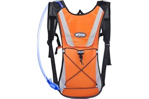 KUYOU Hydration Pack,Hydration Backpack with 2L Hydration Bladder Lightweight Insulation Water Pack for Running Hiking Riding Camping Cycling Climbing Fits Men & Women (Orange)