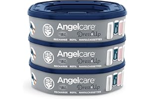 Angelcare - 3 Recharges Poubelle à Couches – Octogonale – Anti Odeur - Dress Up - Fabriqué en France
