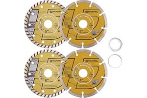 HIGHDRIL Lot de 4 lames de scie diamant 125 mm pour carrelage, céramique, béton, marbre, pierre, granit, terrazzo, maçonnerie