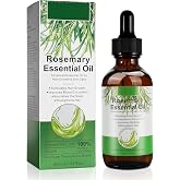 Rosmarinöl Haare Wachstum 60 ml, 100% Reines Rosemary Oil für Haar, Wimpern, Augenbrauen, Gesicht, Hautpflege, Körpermassage,