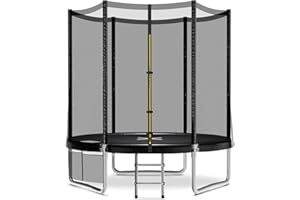 JUMMICO Trampoline extérieur Ø 183/228/305/366/427 cm, Trampoline de Jardin pour Enfants avec échelle et Poche latérale