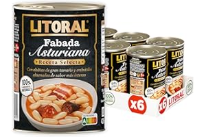 Litoral Fabada Asturiana Receta Selecta - Plato Preparado Sin Gluten - Pack de 6x420g, Total 2.52kg